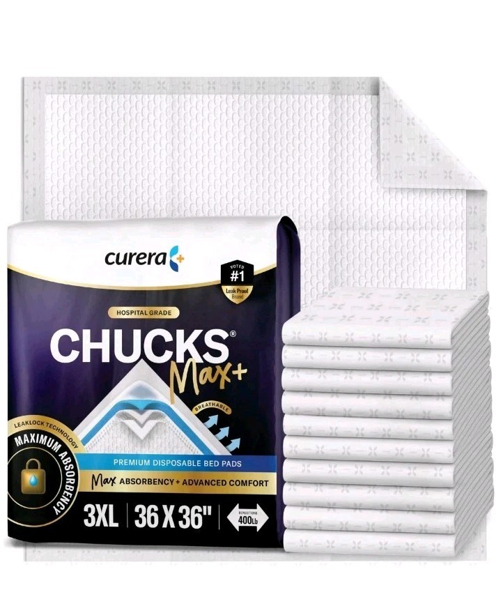 Chucks® MAX+ Hospital Bed Pads Disposable Adult 36 x 36 Incontinence Pads XX…
