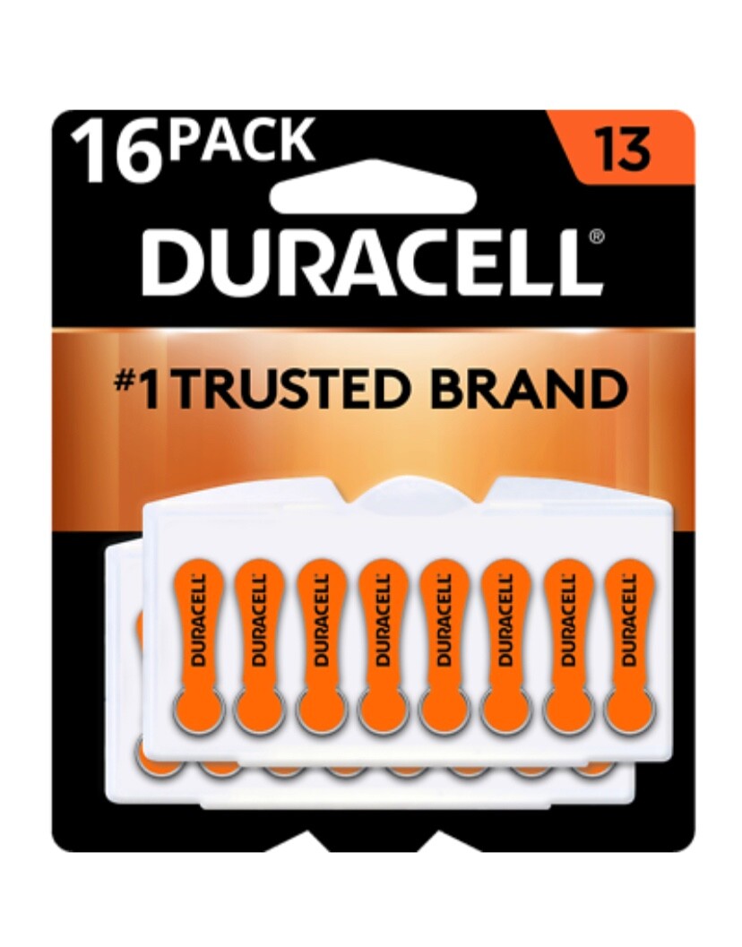 New Duracell 1.45V Hearing Aid Batteries Size 13 DA13B16ZM 16 Count Exp Mar 2024