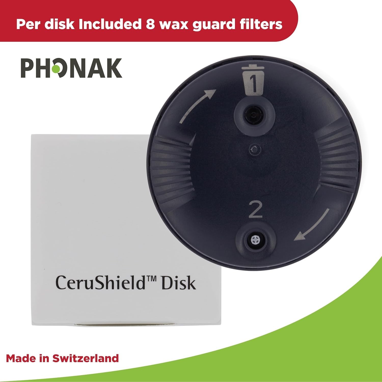 Cerushield Disk v2.0 098-0445, Hearing Aid Wax Guards Filters Phonak 39 Filters