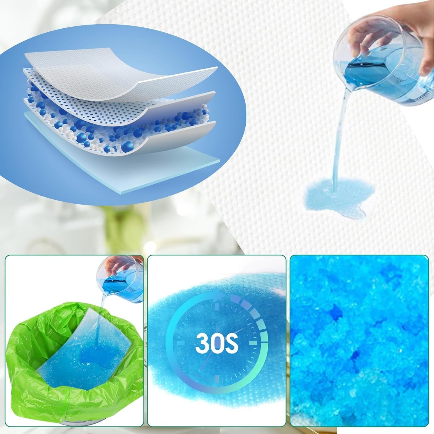 50-pack bedside commode super absorbent pads NEW!