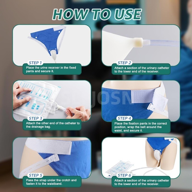 Wearable Urine Collector Collection Bags Breathable Cotton Pants Leak Proof Anti