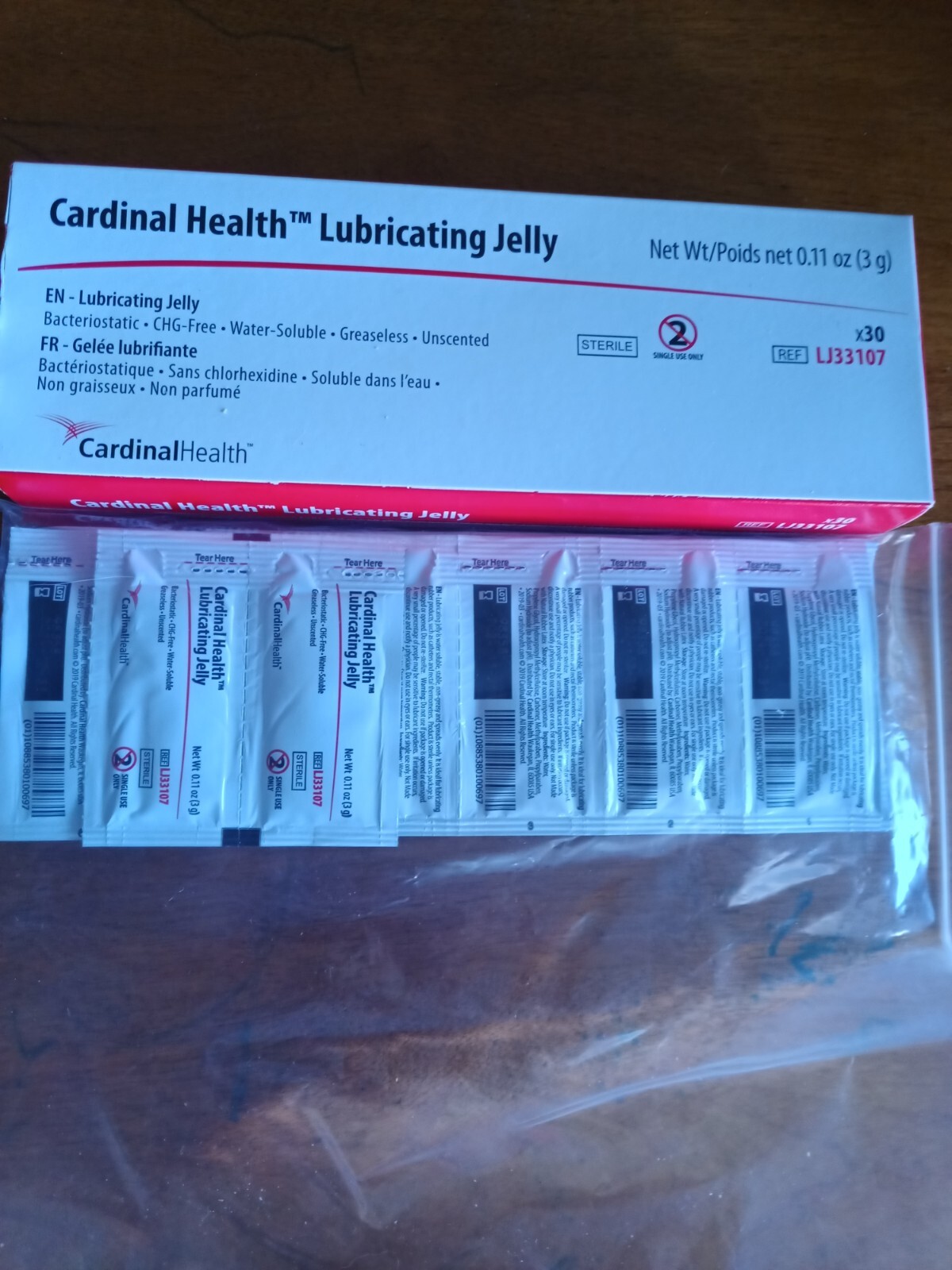 CARDINAL 1 Box& 1 bag of 50 Health Lubricating Jelly 3 g Foil Packets
