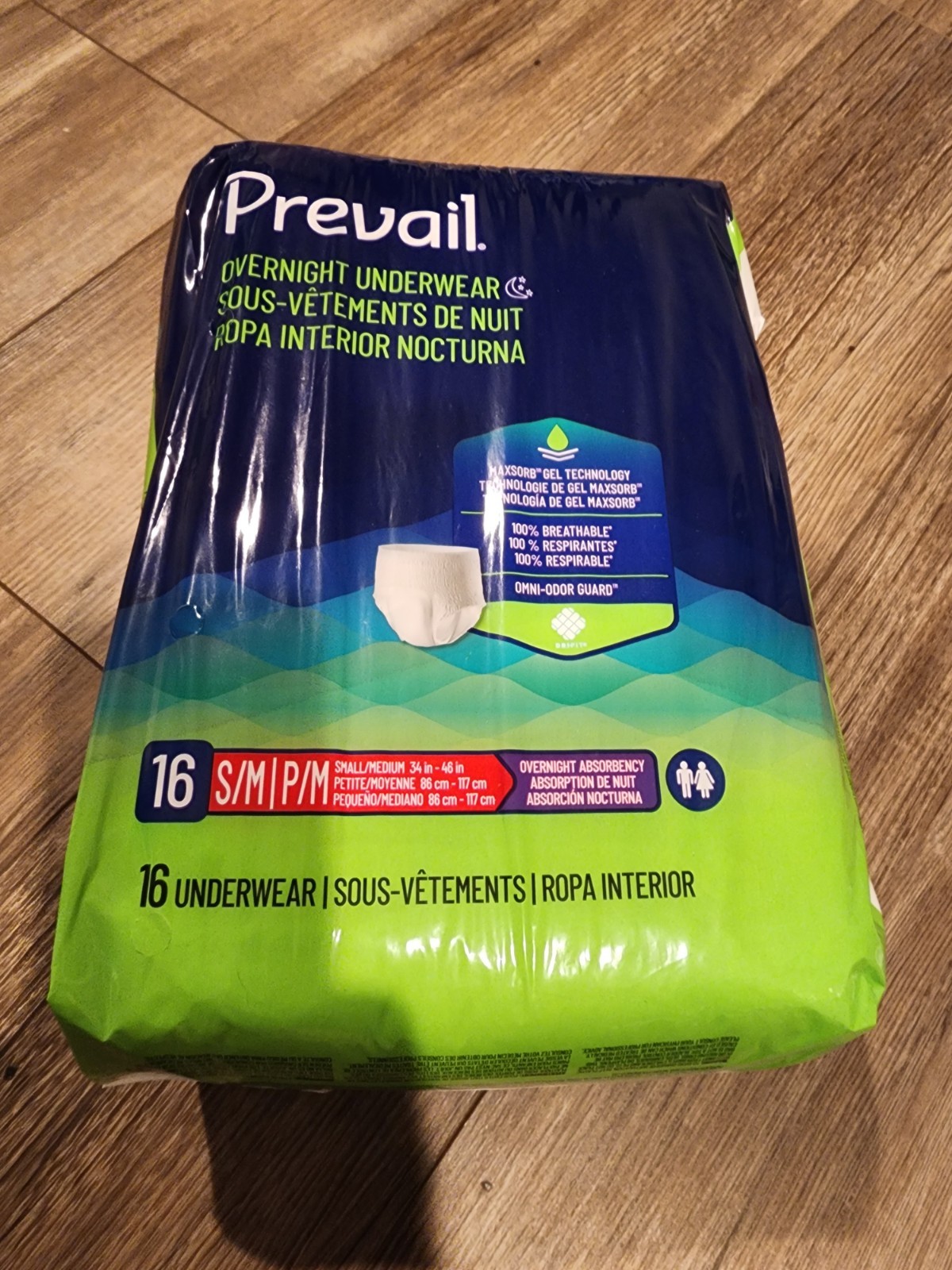 Prevail Overnight Underwear S/M Heavy Pull On Adult Depends Diaper 16 (2 packs)