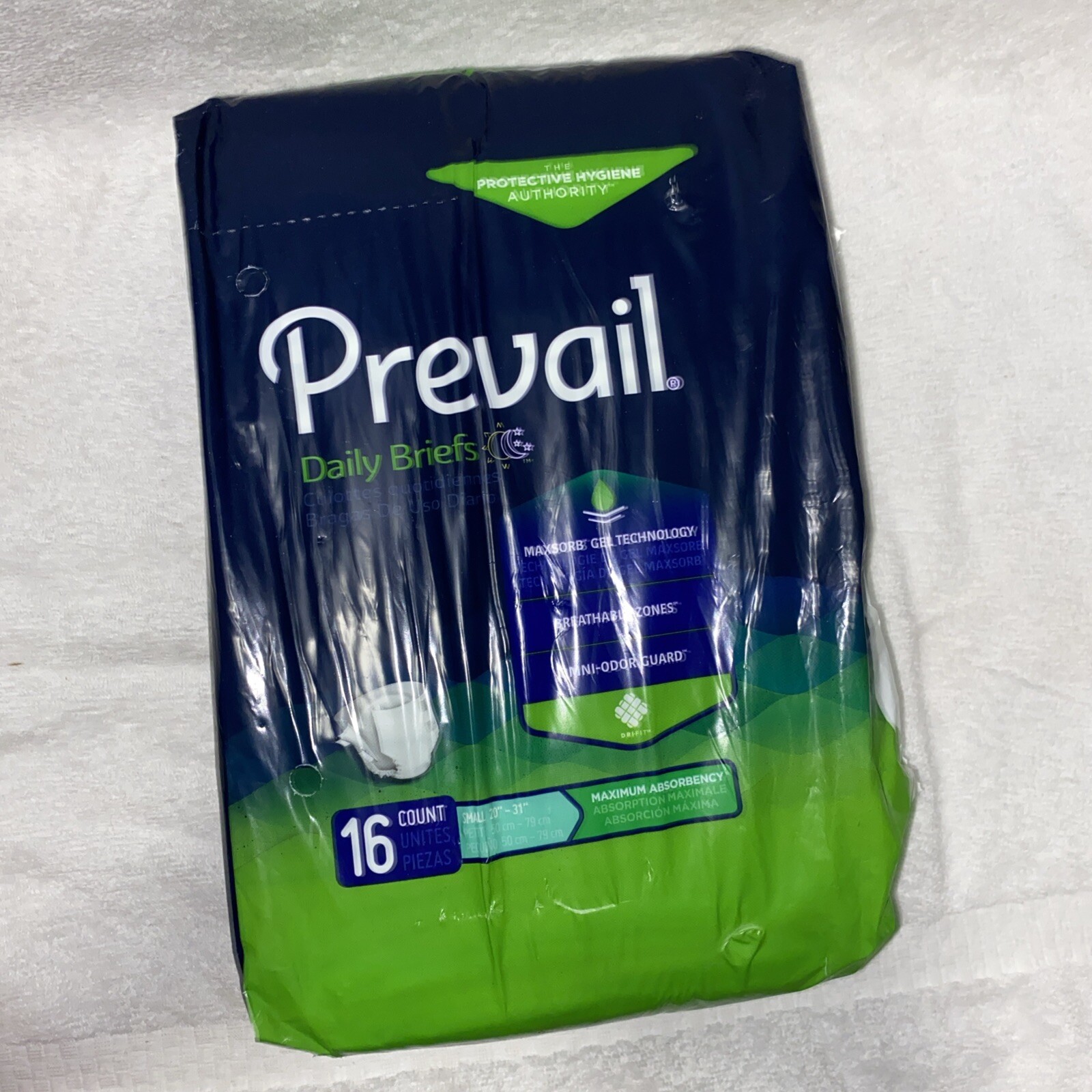 Prevail Daily Briefs PV-011 Underwear Pull up 16 Count Youth Small Adult 20”-31”