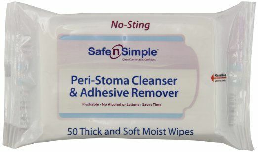Safe N’ Simple Peri-Stoma Adhesive Remover Wipes ”5 x 7 , 50 Count” 4 Pack