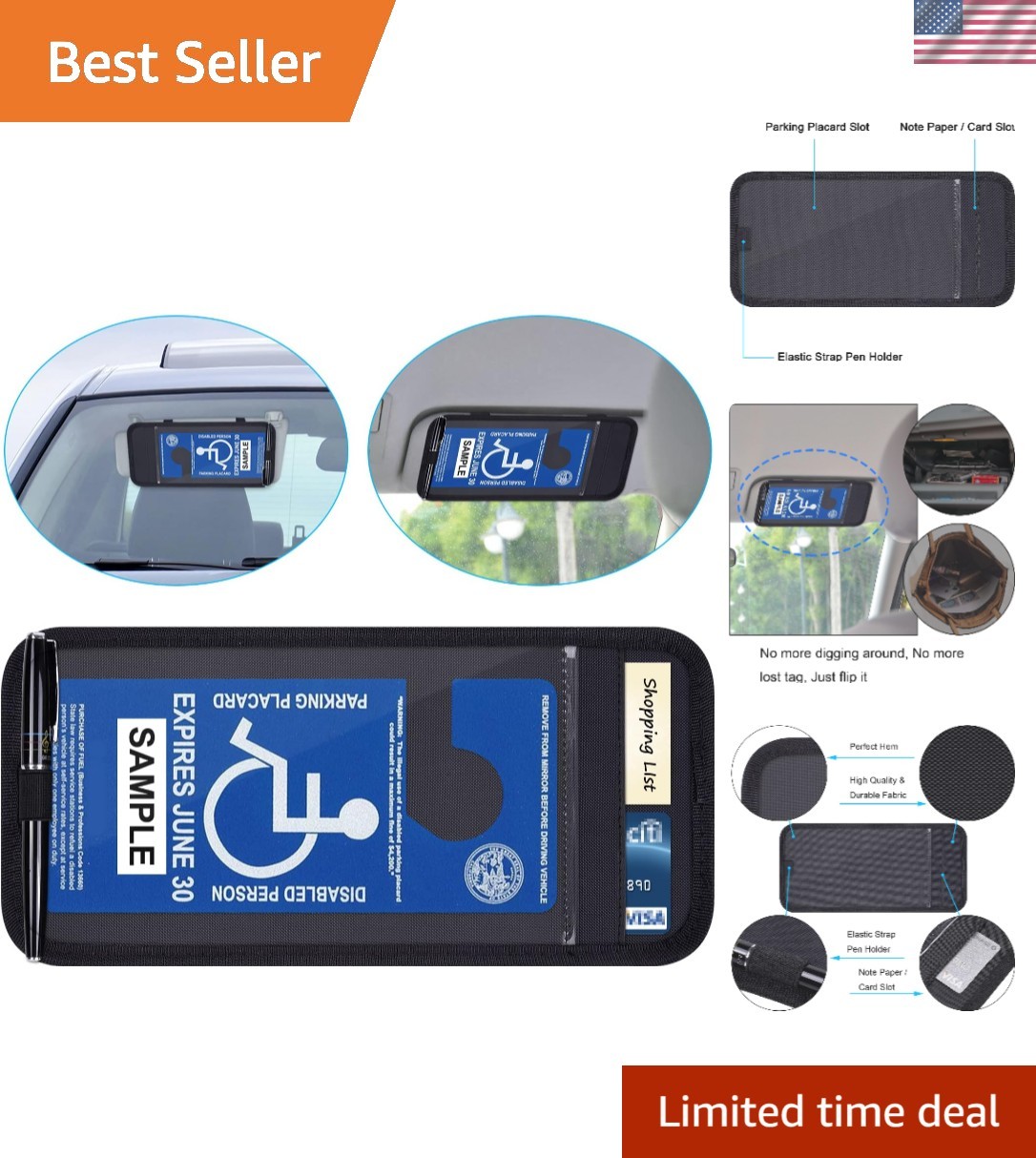 Effortless Car Sun Visor Parking Permit Holder – Universal Fit & Travel Ready