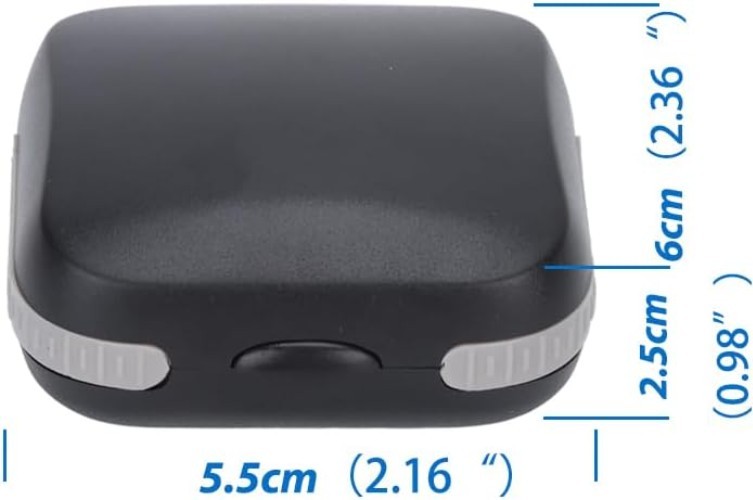 Sleek Black Hearing Aid Case – Hard, Lightweight & Splashproof, Fits ITE/RIC/CIC