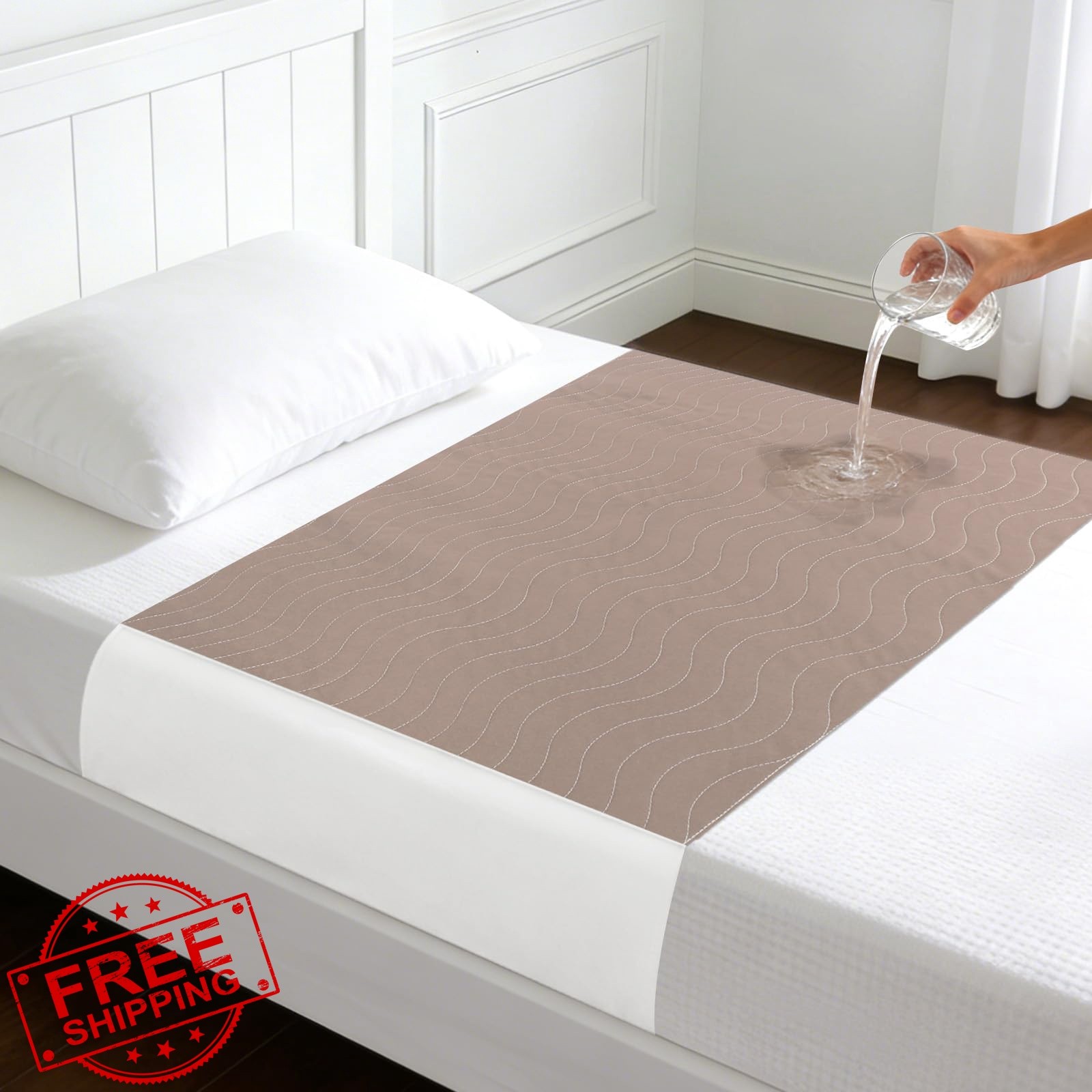 Gsonia Twin XL 36×37″ Brown Waterproof Washable Bed Pads