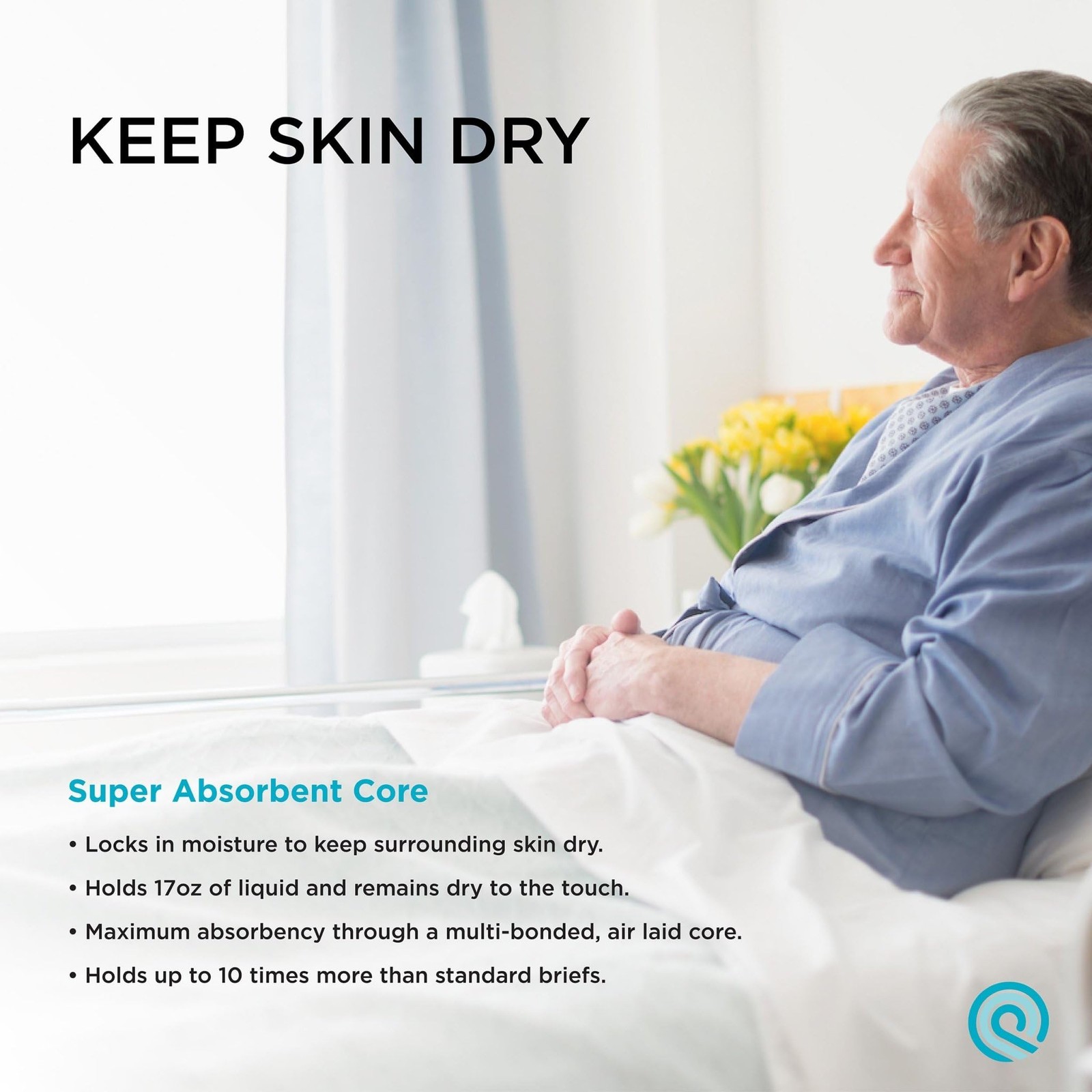 Men’s Incontinence Wrap, Maximum Absorbency Folding Pads for Reduced Mobility