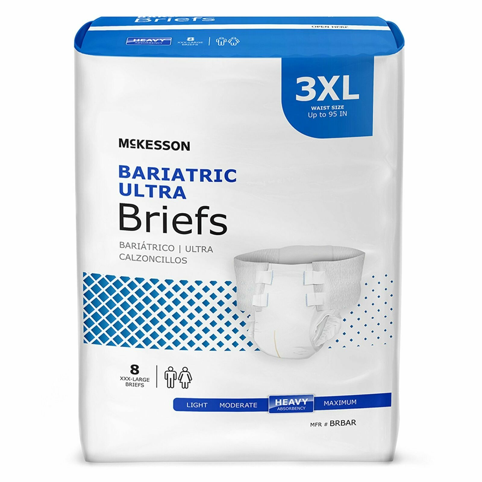 McKesson Ultra Plus Bariatric Disposable Briefs Diapers XXXL BRBAR Heavy 8 Ct