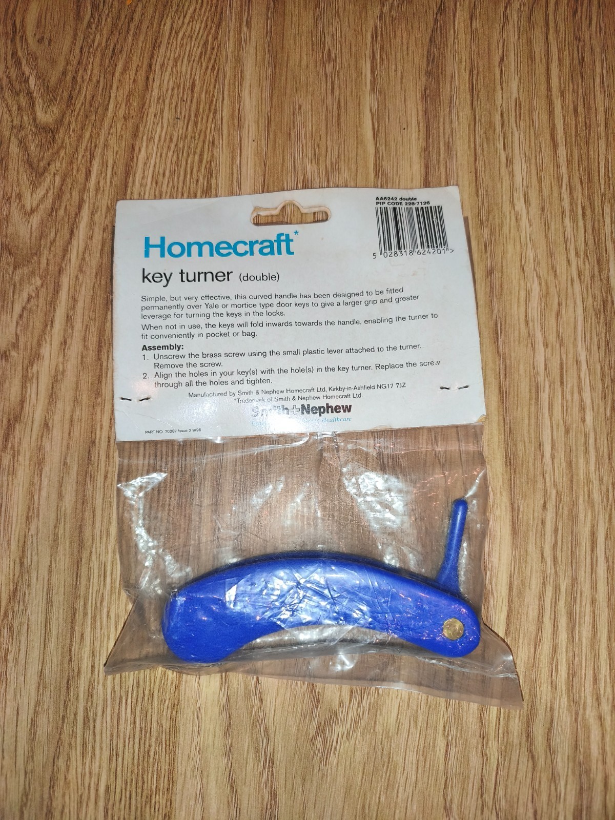 Homecraft Key Turner Double Blue Easy Grip Leverage Tool Smith Nephew New Sealed