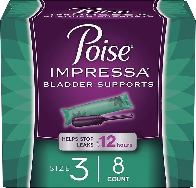 Poise Impressa Incontinence Bladder Supports, Size 3 – 8 Count , Expiry 2028