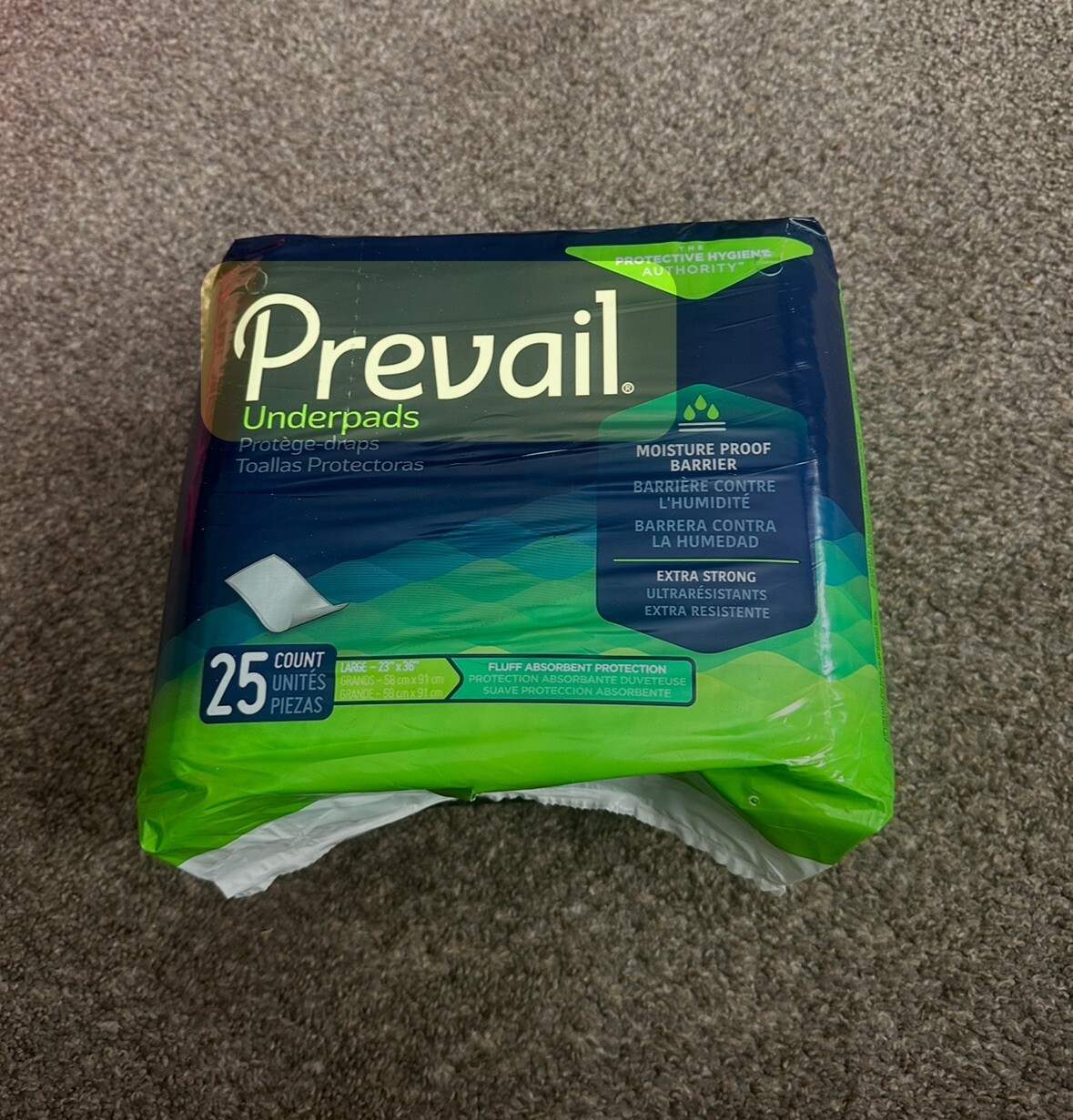 New Prevail Total Care Disposable Underpads 23X36″ 25 pads Large Extra Strong