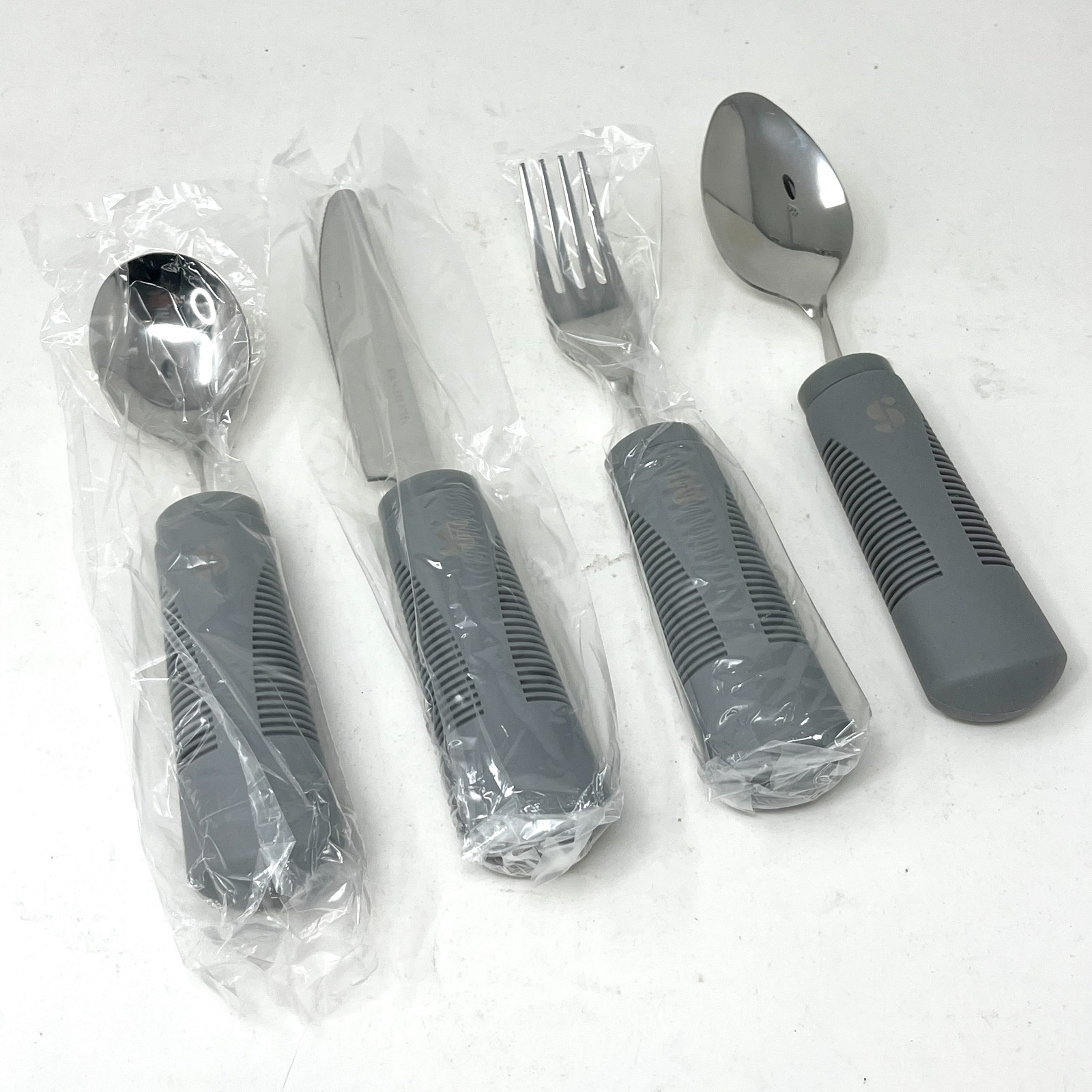Special Supplies Adaptive Utensils Stainless Steel Knife Fork Spoon 4-Piece Set