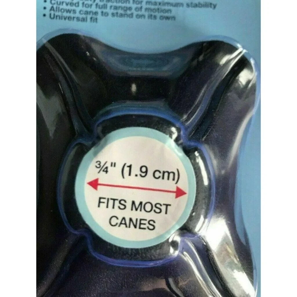 Walgreens Quad Cane Tip 3/4″ Heavy Duty Traction Large Base Black Universal fit