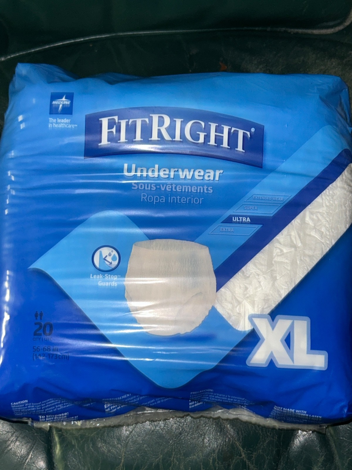 FitRight OptiFit Adult Briefs XL 20 Count New Sealed Heavy Absorbency