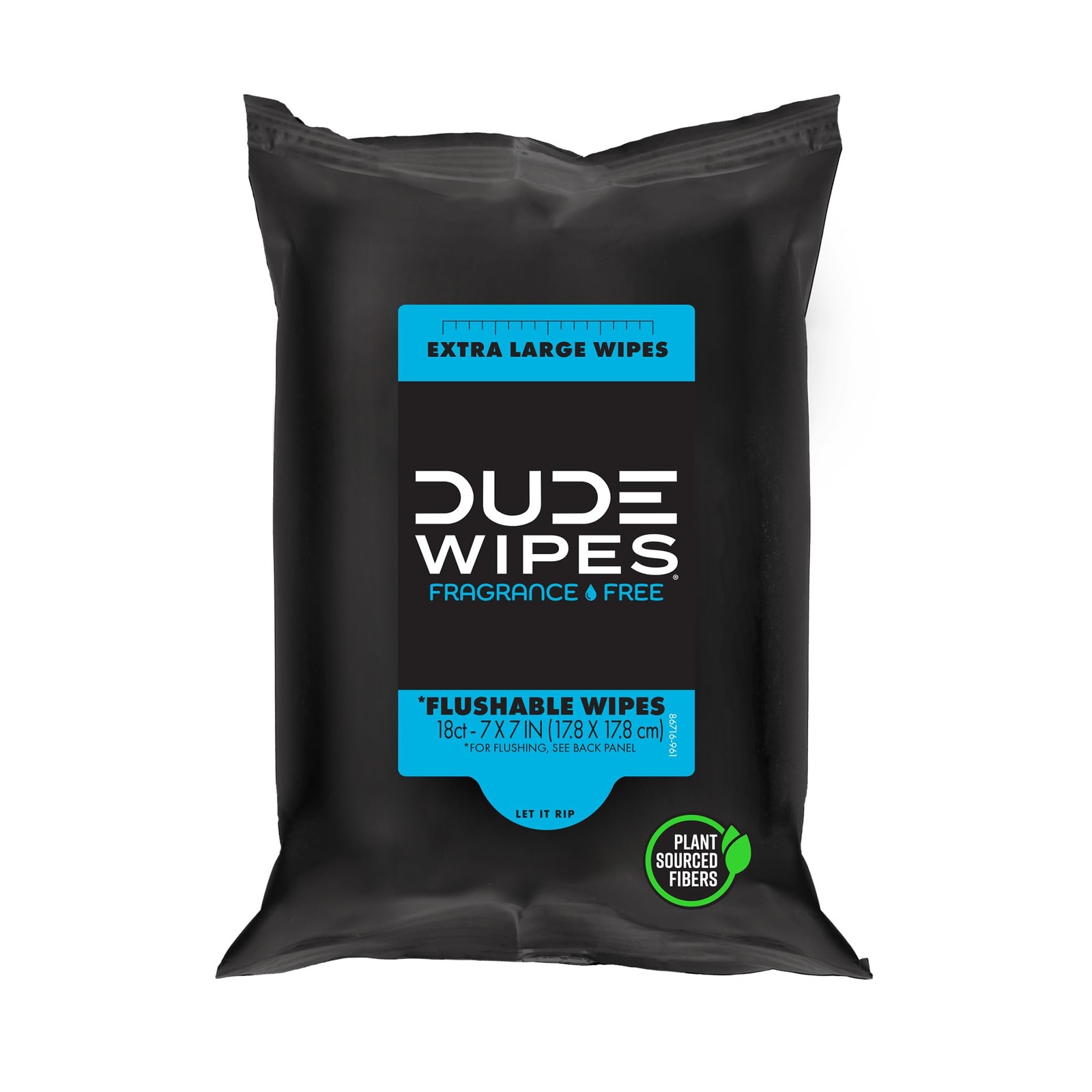 DUDE Wipes Unscented Flushable Wipes, 18 Count, Extra Large, Travel Pack