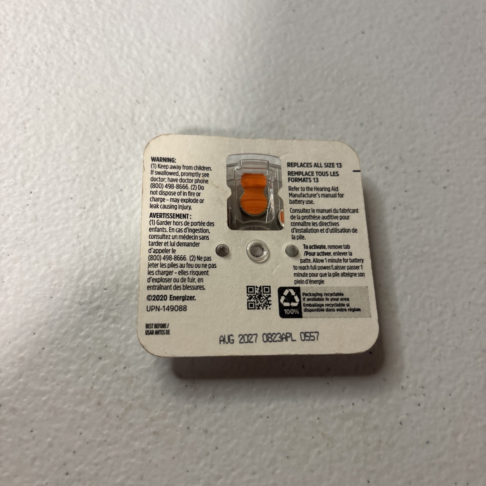 Rayovac, Energizer Size 13, Hearing Aid Batteries Lot of 24 Count EXP 10/26