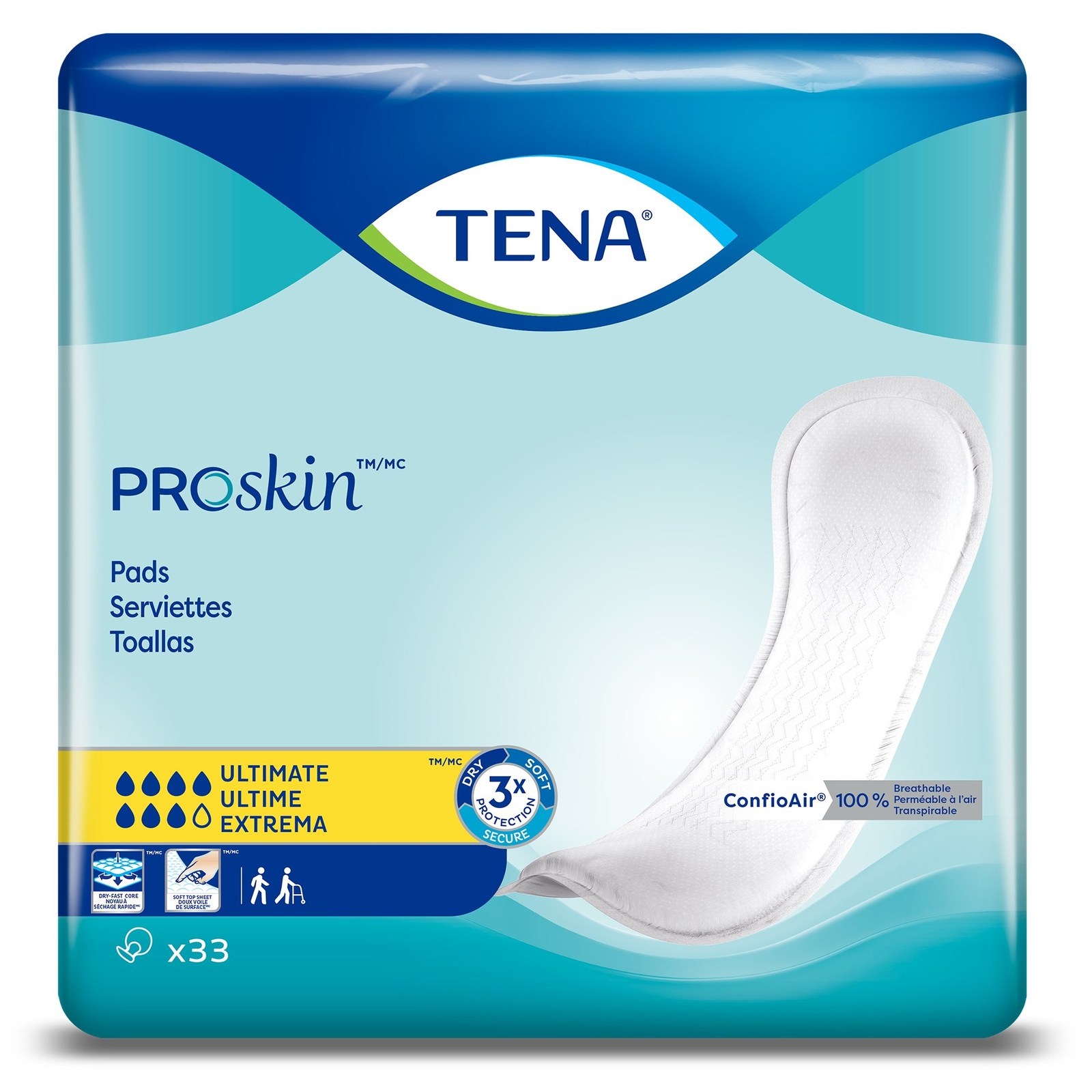 TENA ProSkin Ultimate Unisex Incontinent Pad Ultimate 16″ L 47709 99 Ct
