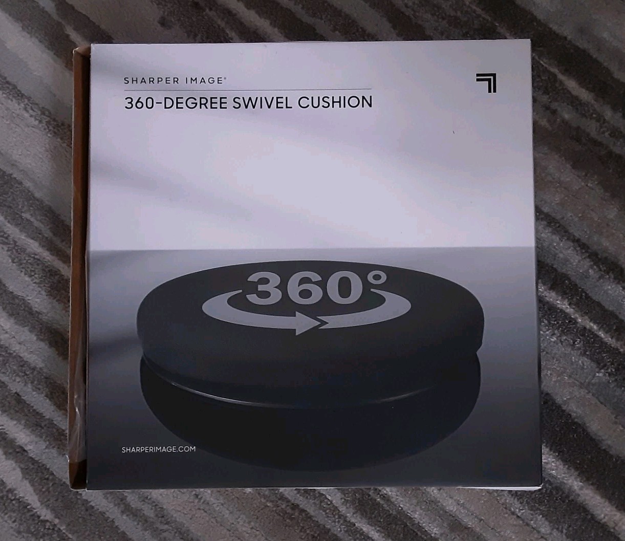 Sharper Image 360 Degree Padded Swivel Cushion Black Spinning Seat