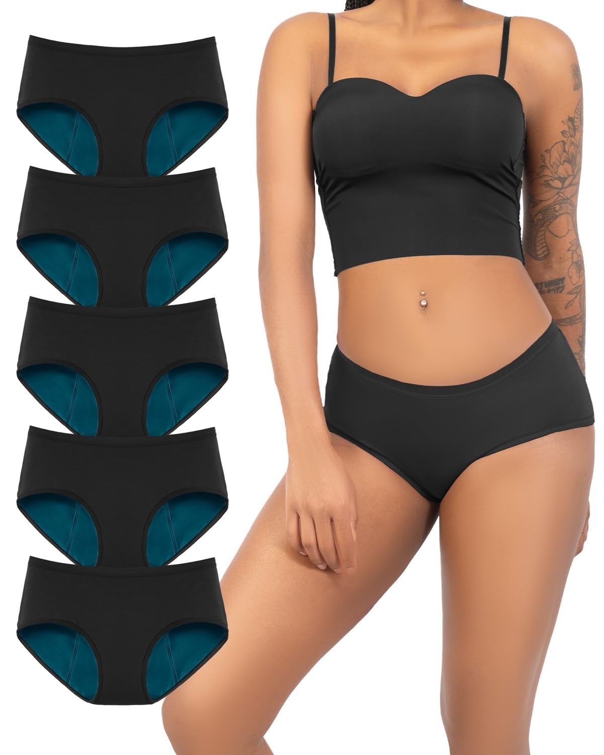 TIICHOO Women Panties Heavy Flow Menstrual Leak Proof Underwear Incontinence 3XL