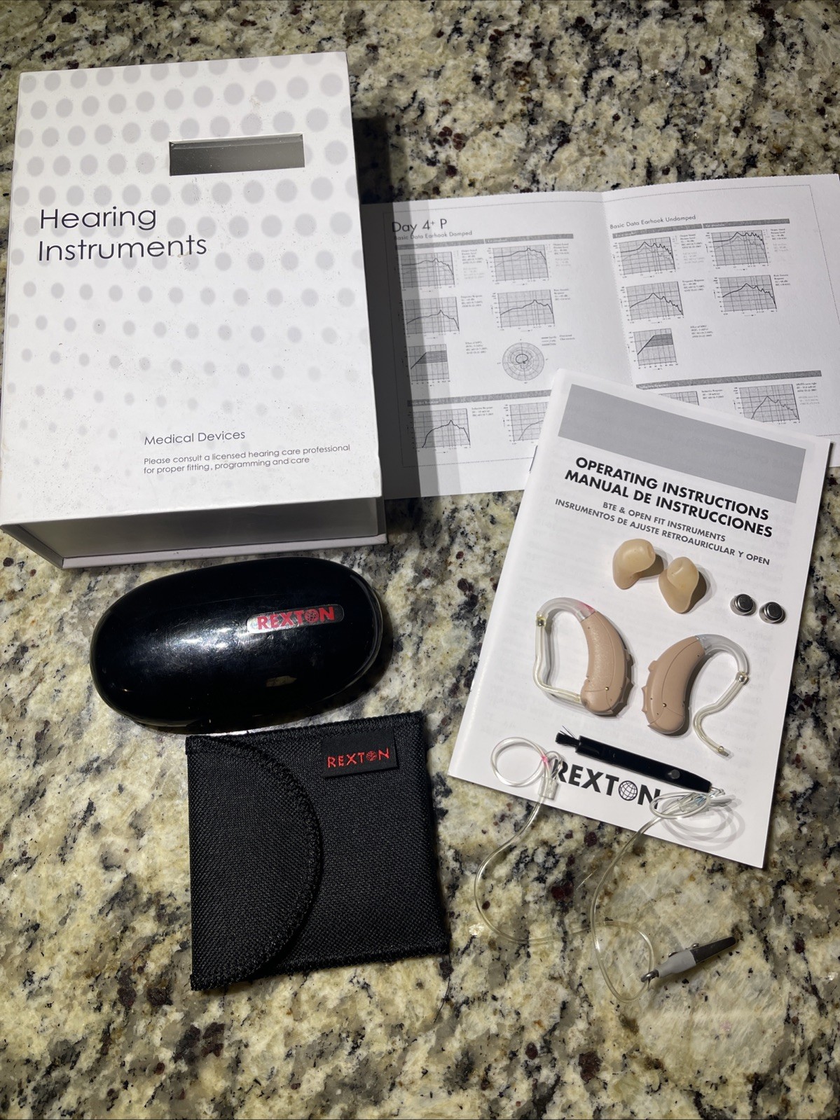 Rexton Hearing Aids DAY P Model lanyard & Case with Manual