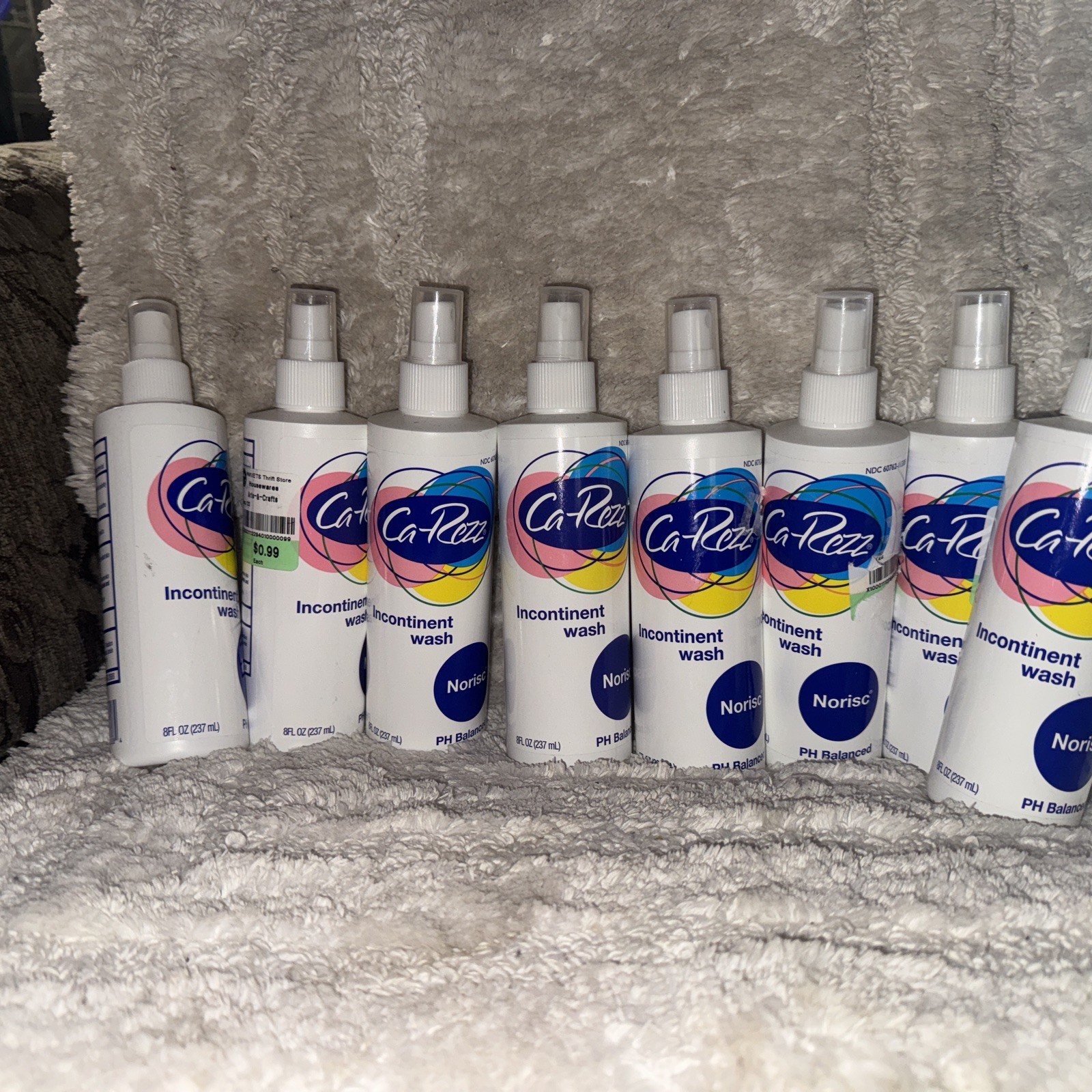 Ca-Rezz Incontinent Wash Spray Norisc PH Balanced Set Of 10 8FL Oz bottles 11/26