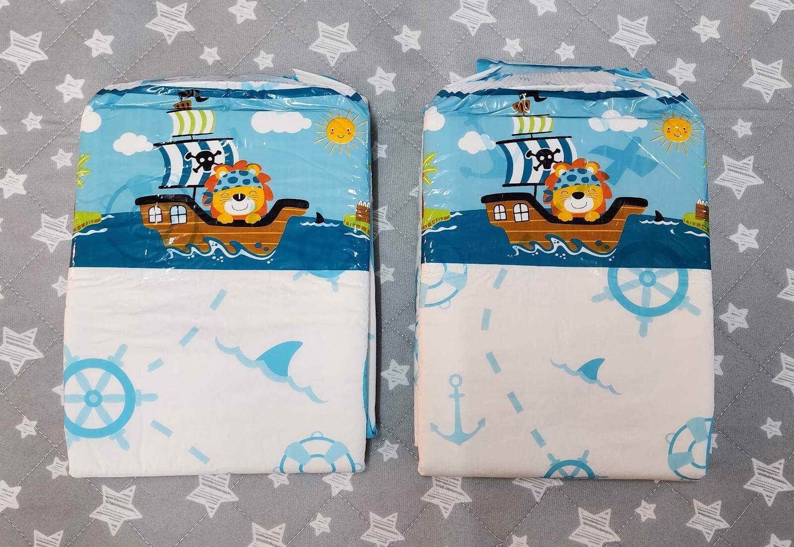Kiddo’s Little Sailor Lot of 2 Adult Abdl Plastic Backed Diapers Size Large