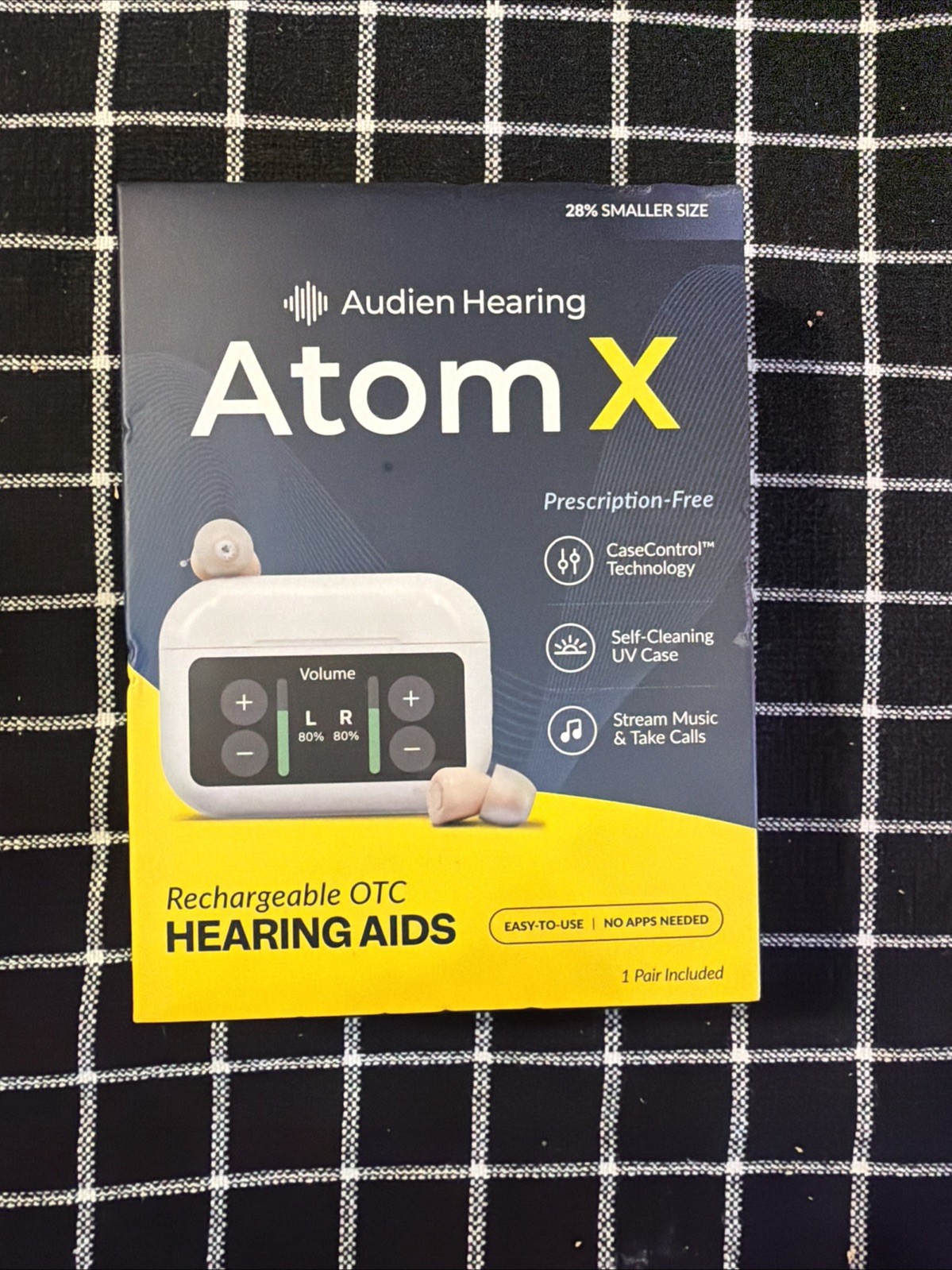 AUDIEN HEARING ATOM X RECHARGEABLE OTC HEARING AIDS BRAND NEW FREE SHIPPING