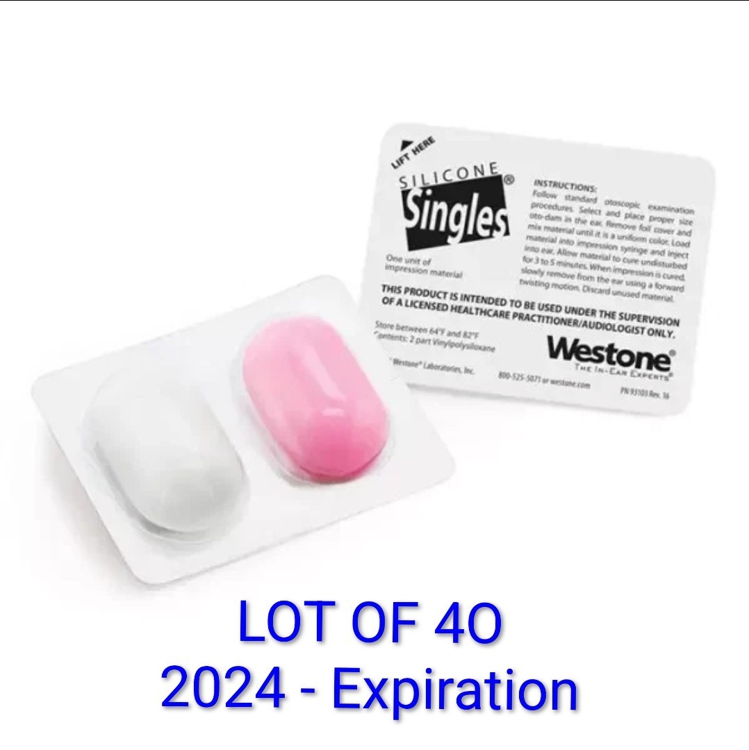 LOT – 20 Hearing Aid Ear Canal Impression Westone Silicone Singles Ear Mold USA