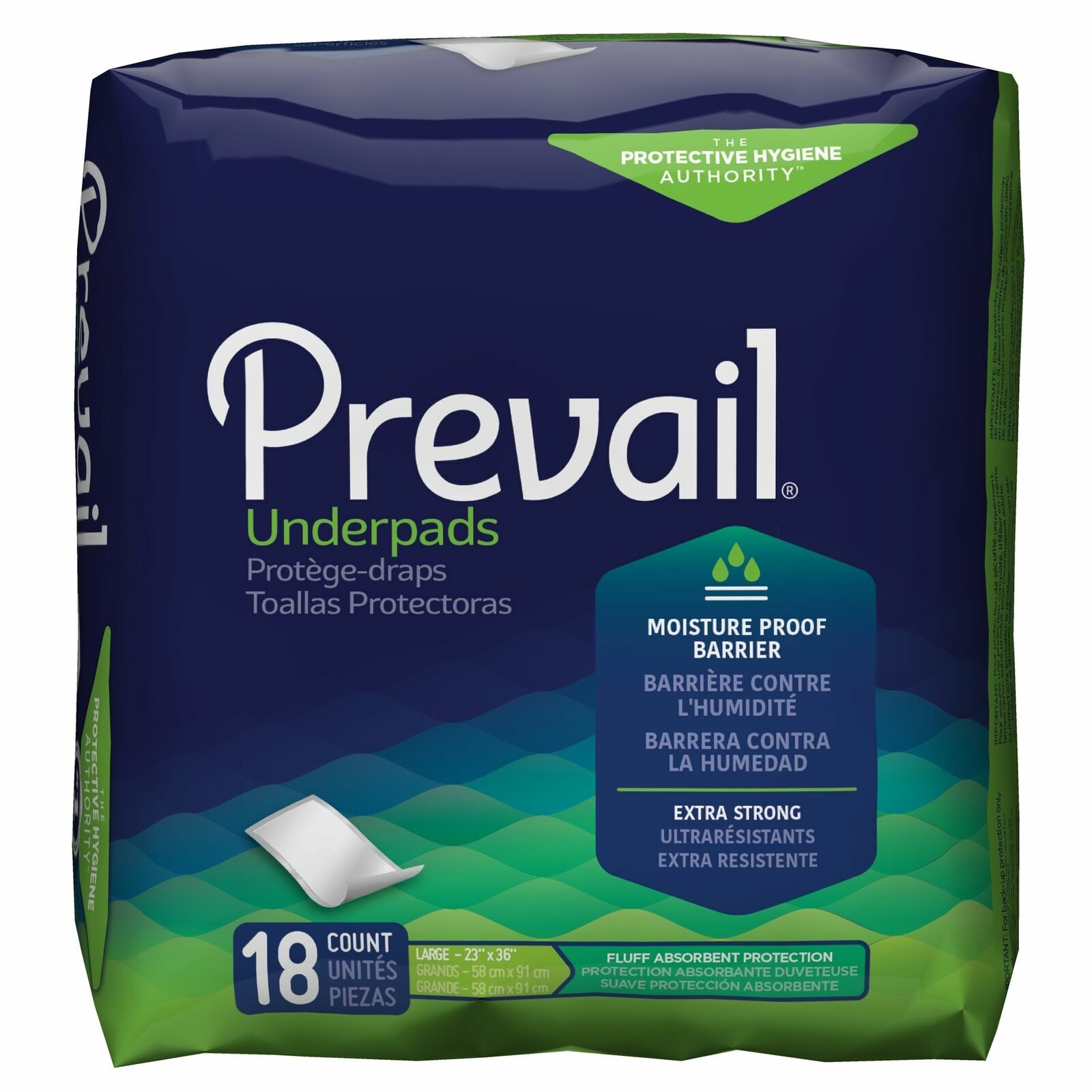 Prevail PV-418 Disposable Underpads Fluff 23X36″ 18 pads