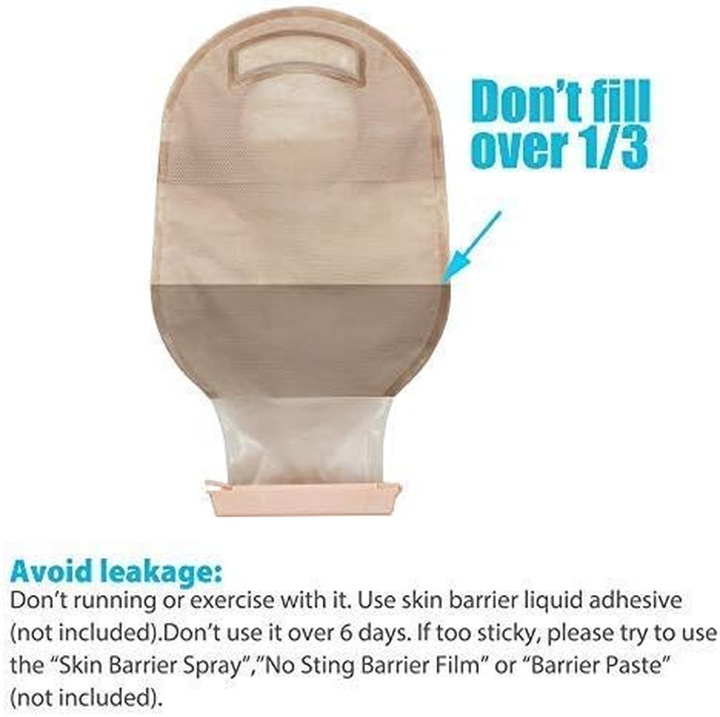 Colostomy Bags, 10PCS Two-Piece Drainable Pouches with Clamp Closure for Colonos