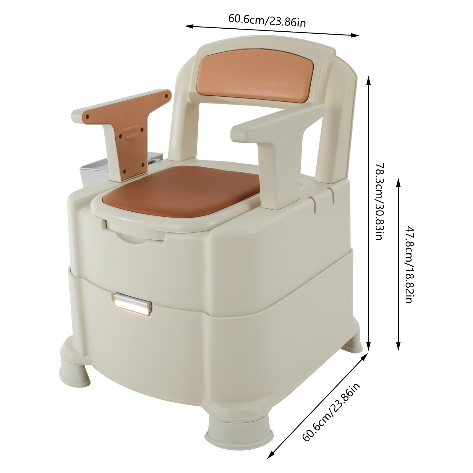 For The Elderly and The Sick TPE Home Portable Toilet with Sensor Night Light