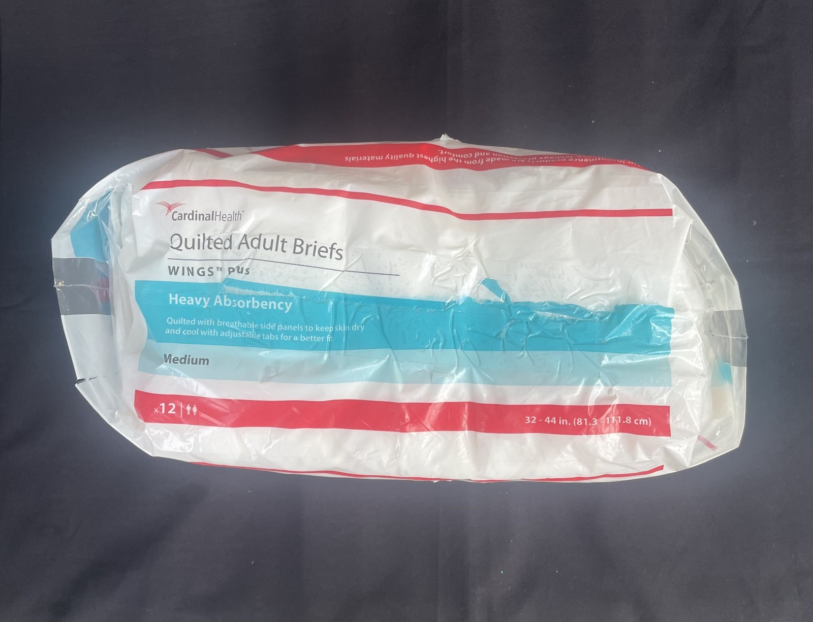 Cardinal Health Quilted Adult Briefs Wings Plus Medium 32″ – 44″ (pack of 12)