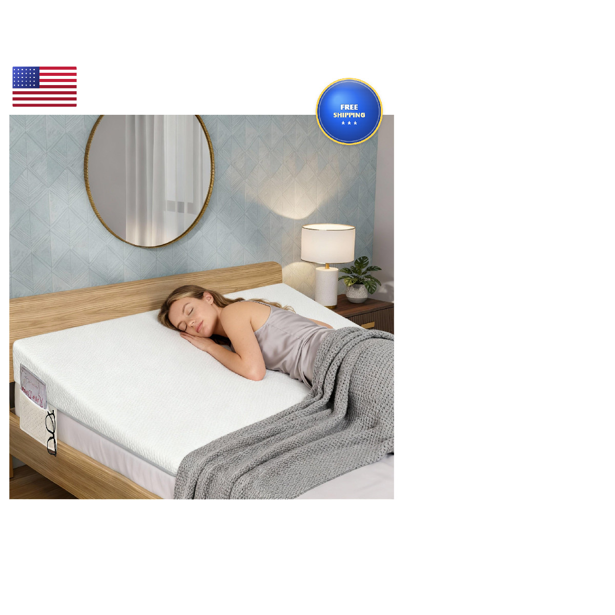 Cinnvoice Adjustable Wide Size Bed Wedge Pillow 5In King Size Wedge Mattress