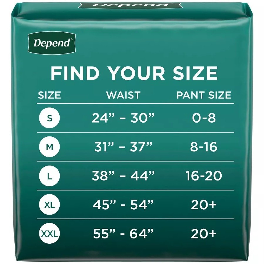 Depend Fresh Protection Men’s Gray XXL 22 per package