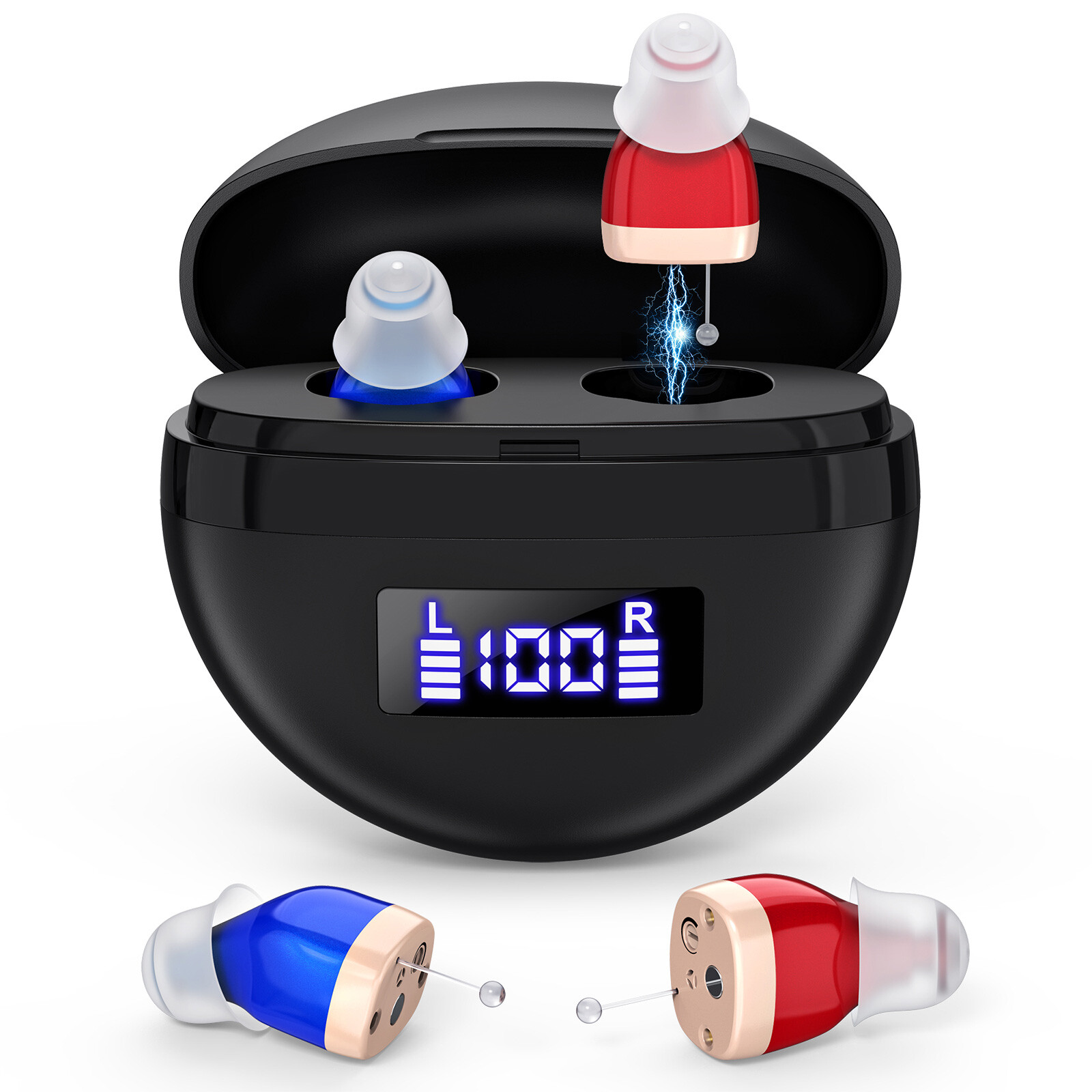 1Pair Rechargeable Digital Invisible Hearing Aids Sound Voice Amplifier Mini ITE