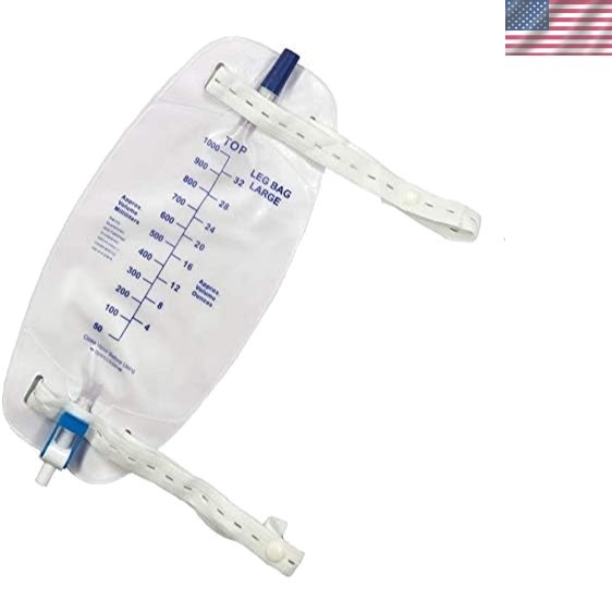 Comfortable Latex-Free Easy-Tap Leg Bags with Anti-Reflux Valve – 4 Pack