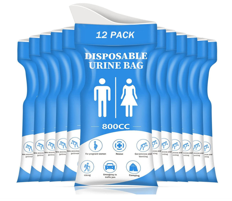 DIBBATU Disposable Urine Bags – 800ML Travel Pee & Vomit Bags, 12/24 Pack!