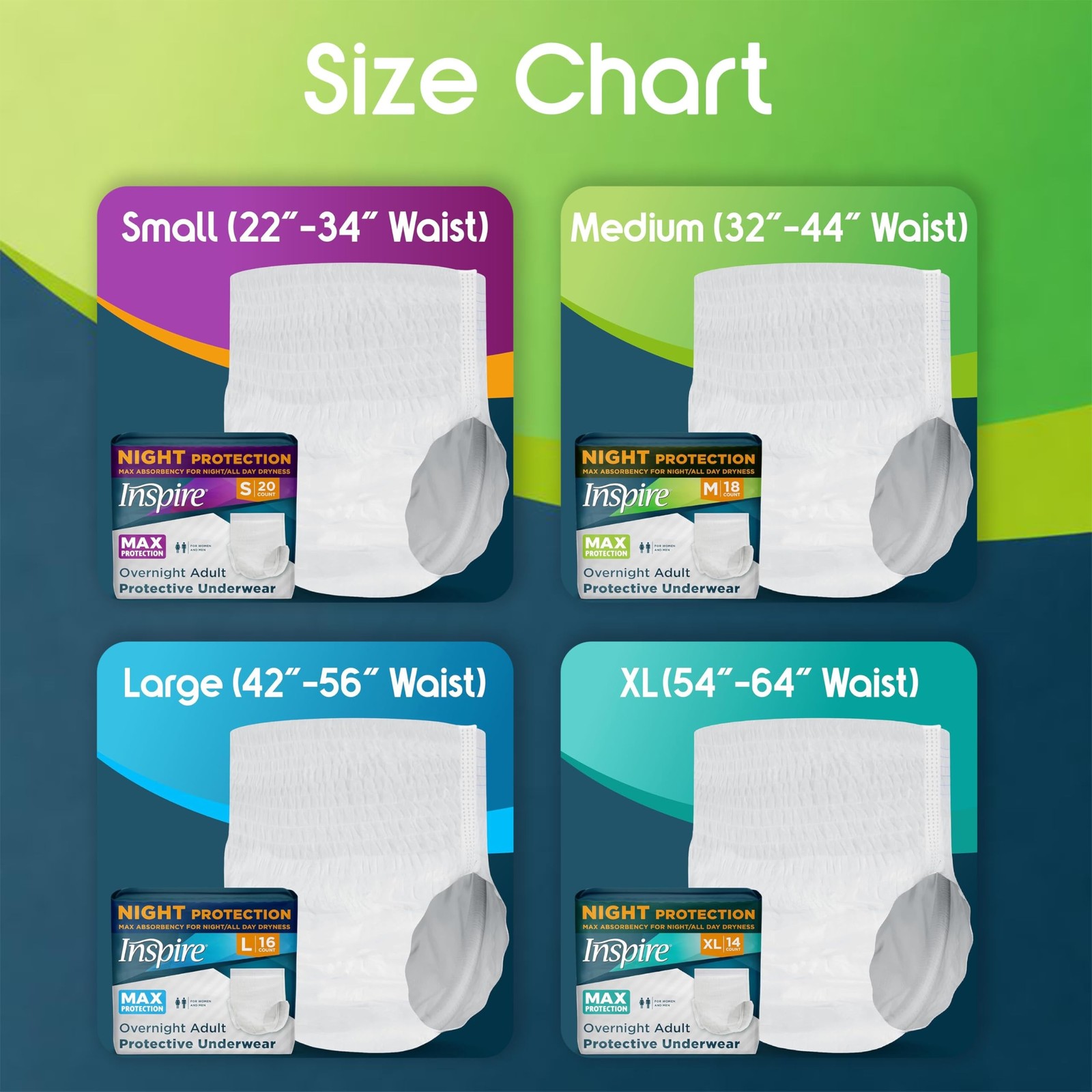 Inspire Adult Diapers Women Or Men – MAX Absorbency Our Most Absorbent And Dry