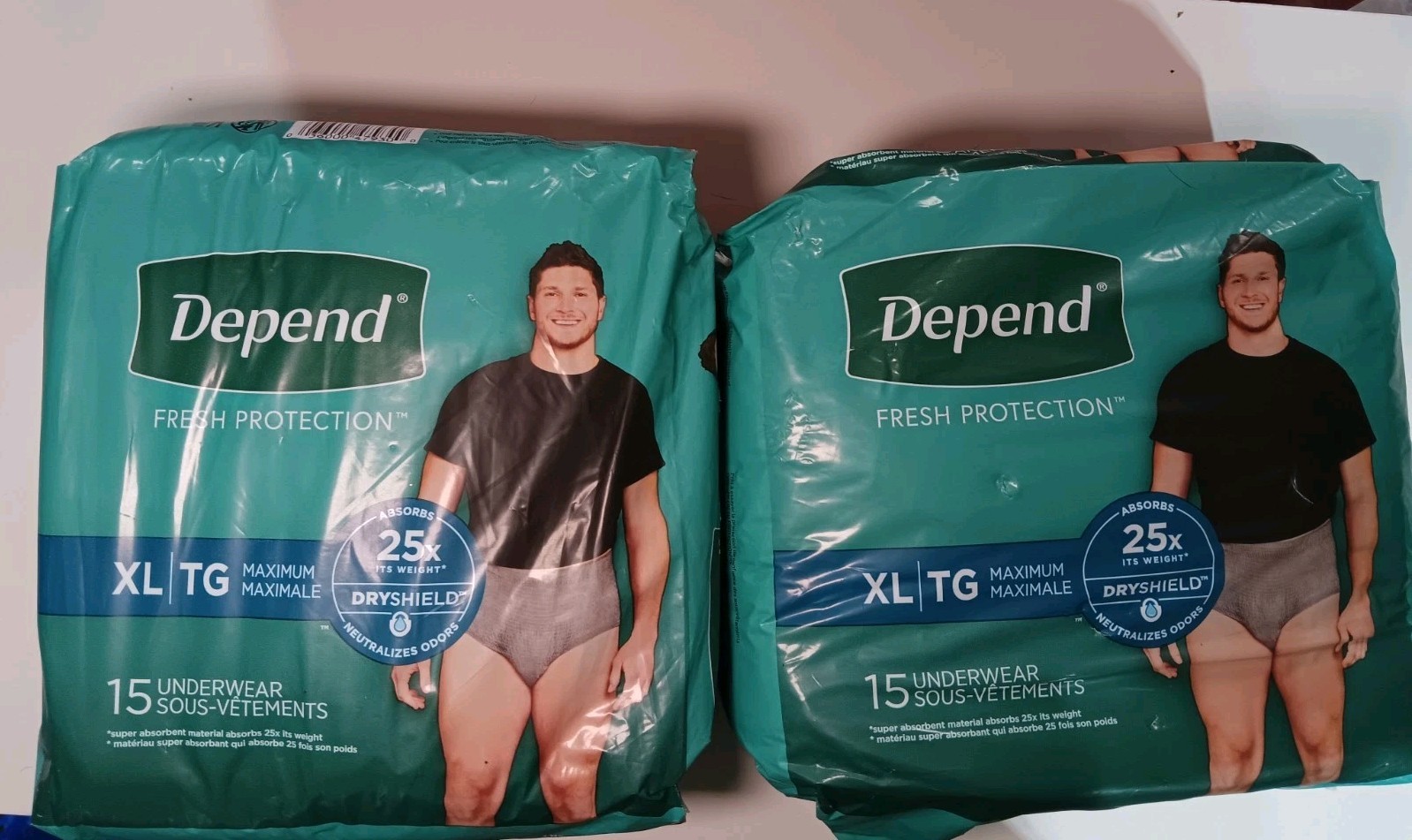 New Depend Fresh Protection XL Men’s Incontinence Underwear – 30ct (2×15)