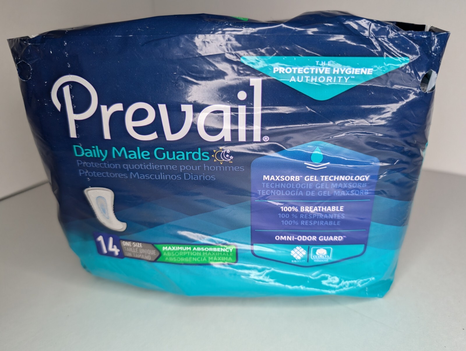 Prevail Daily Male Guards Pack Of 14 One Size Maximum Absorbency PV-811