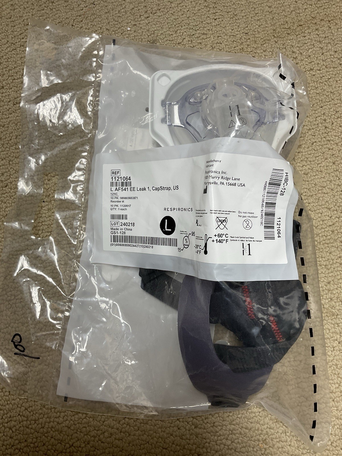 PHILIPS RESPIRONICS Full Mask CapStrap EE Leak 1 1121064