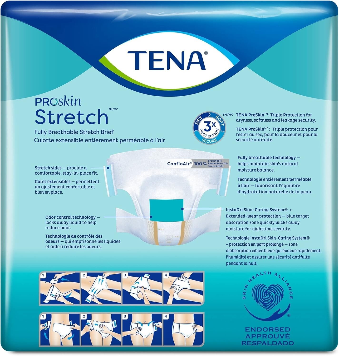 Tena Stretch Incontinence Brief Breathable Stretch Ultra Absorbency L/XL 36 Ct