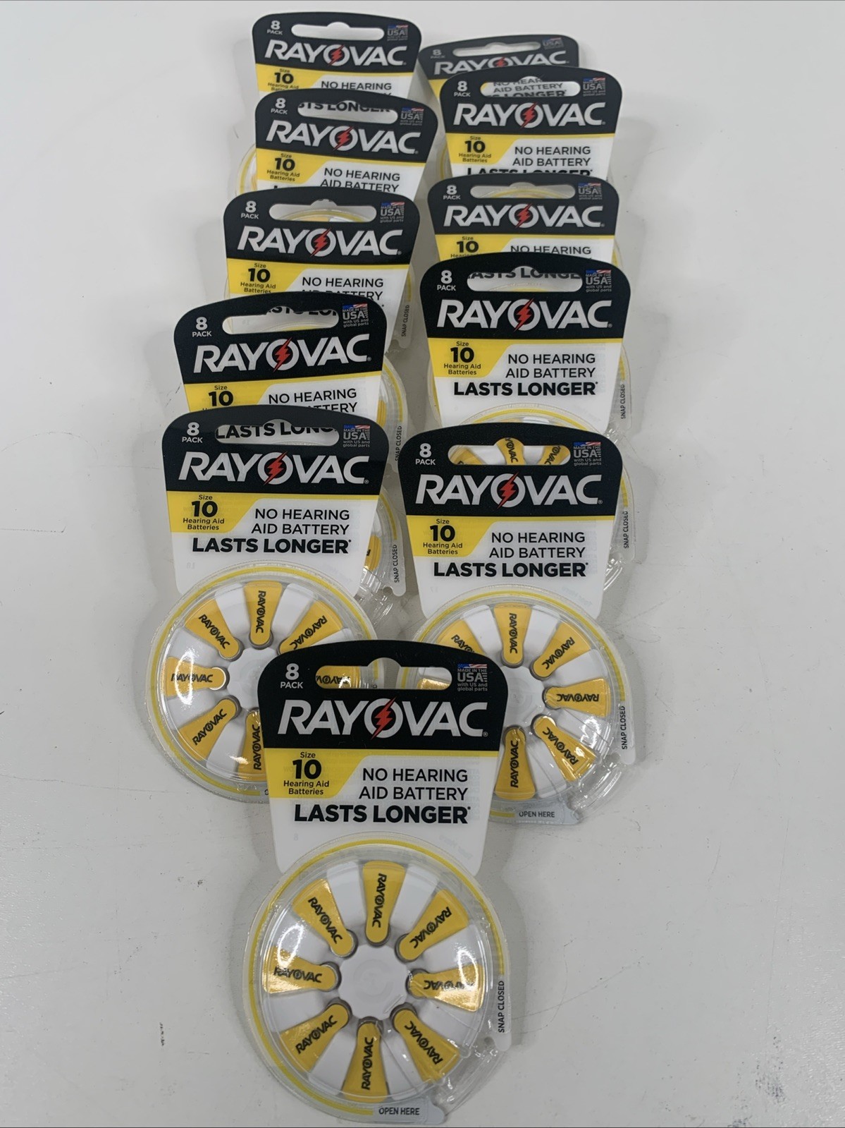 11 Packs – Rayovac Size 10 – 8 Hearing Aid Batteries ea =88 Yellow EXP 2026 NEW