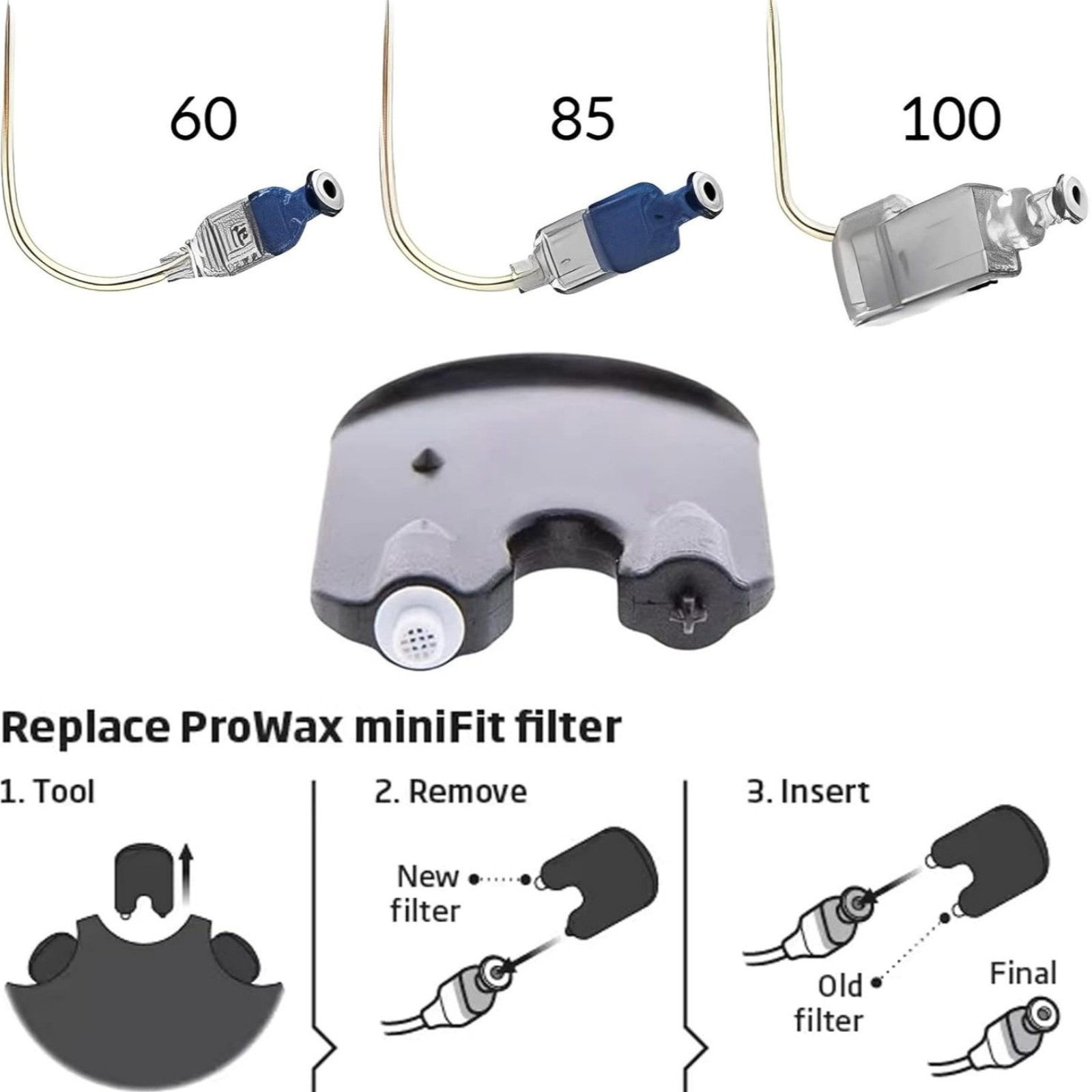 3Pcs For Oticon Prowax Minifit Wax Guard W/18 Filters Dust&Moisture Protection