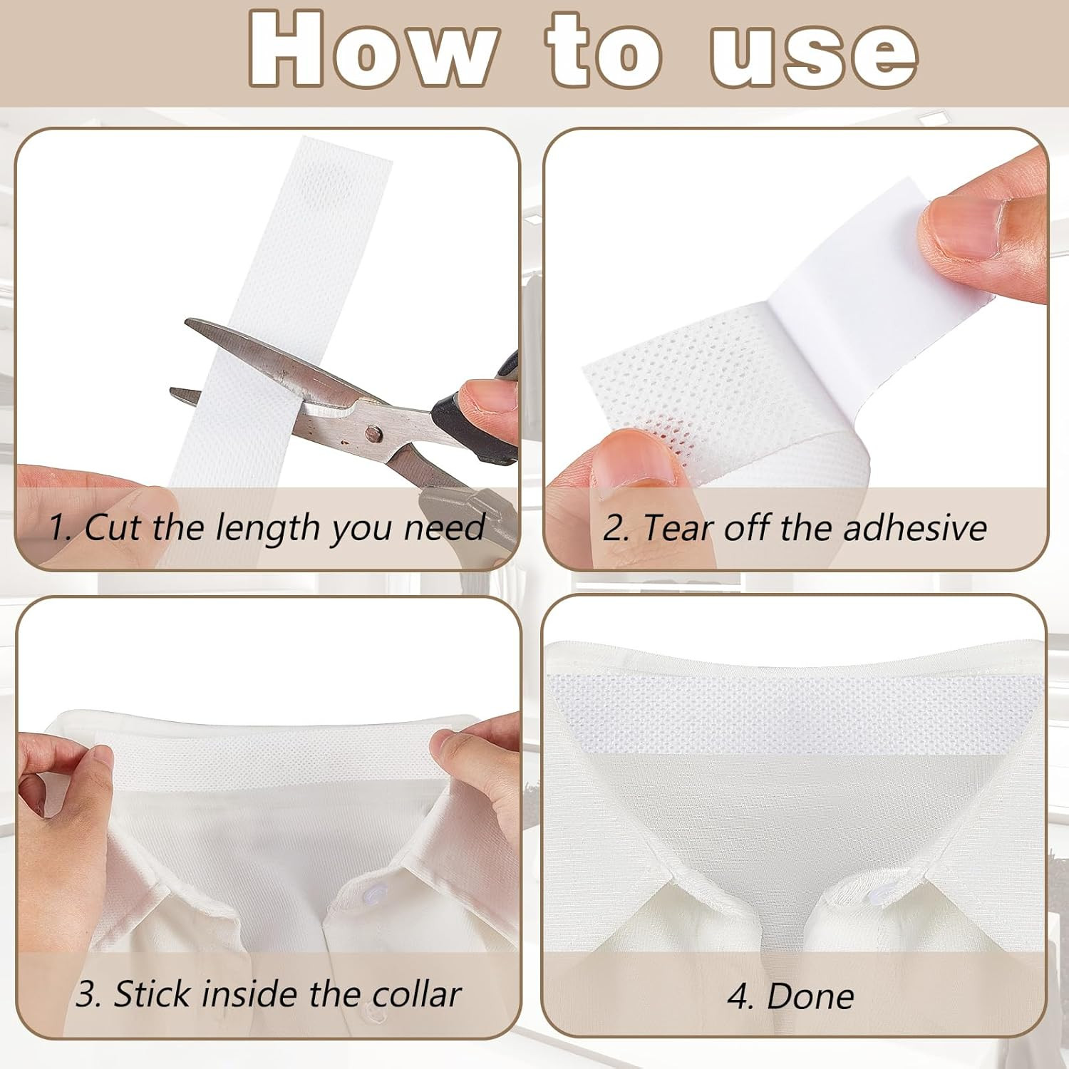Collar Protectors Sweat Pads for Men Women Shirts, Self Adhesive Disposable Shir