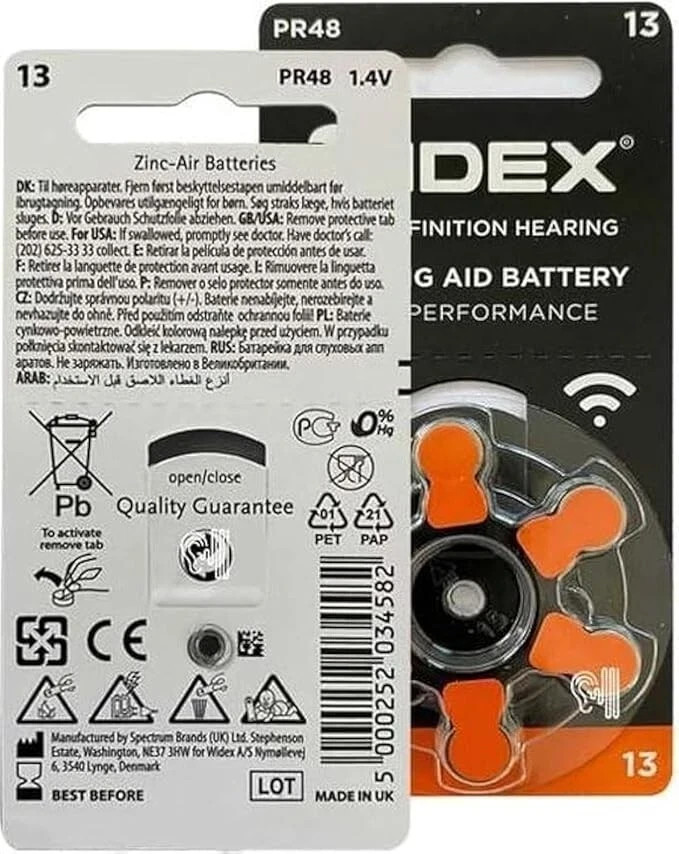 Widex hearing aid battery Size 312 (PR41)(10 Packet=60 Batteries) free&fast ship