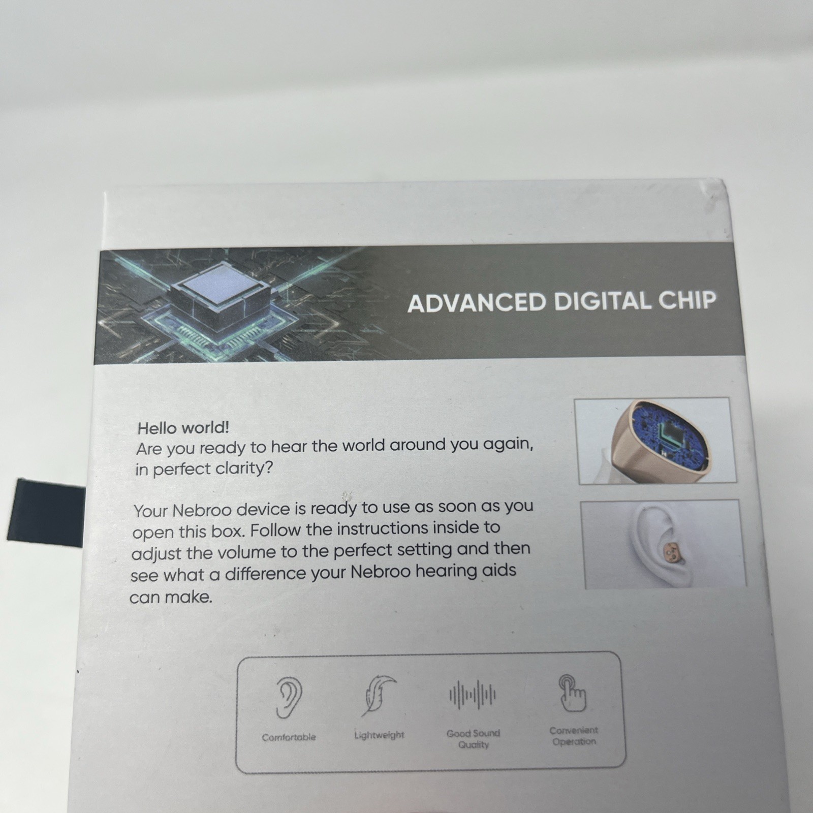 Nebroo CIC OTC Over-the-Counter Hearing Aid w/accessories