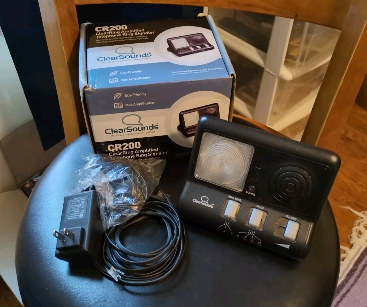 ClearSounds CR200 ClearRing Amplified Telephone Ring Signaler Open box Works